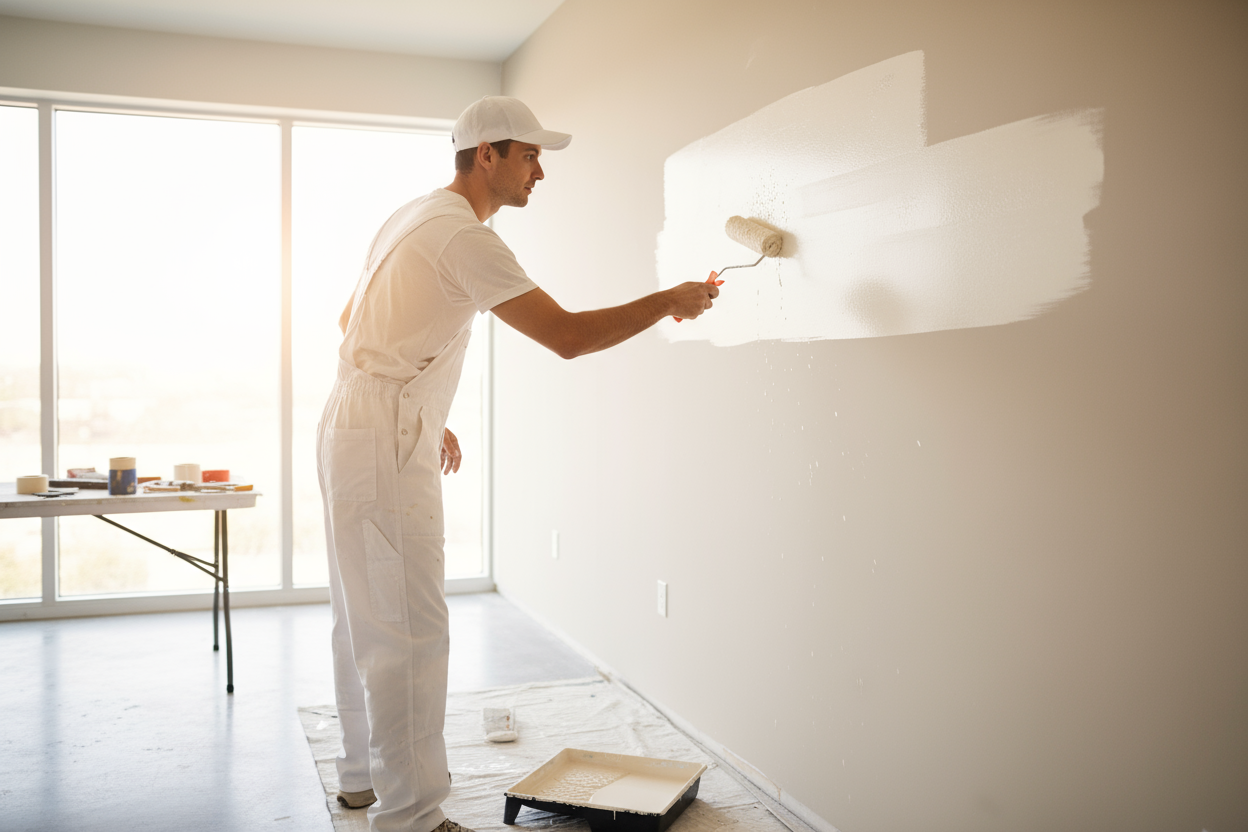 have someone painting the wall